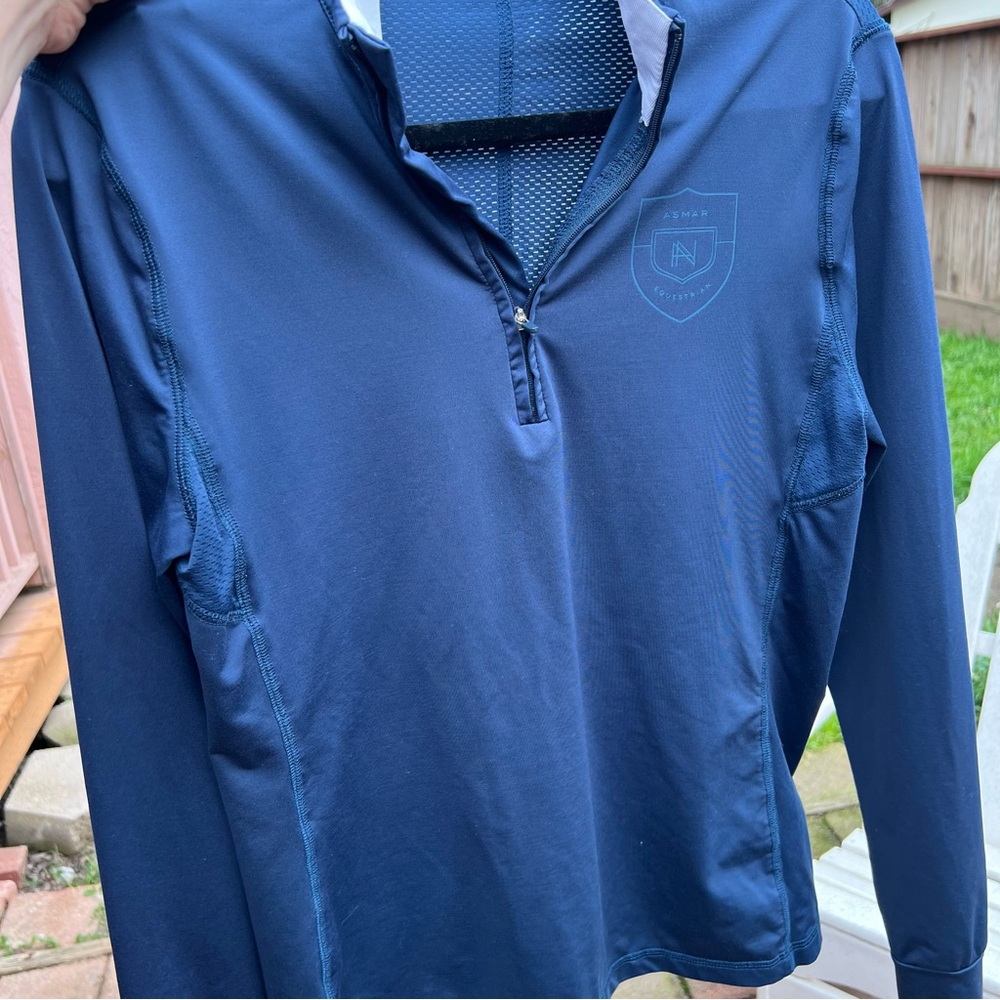Noel Asmar Blue Quarter-Zip Top - Picture 4 of 6